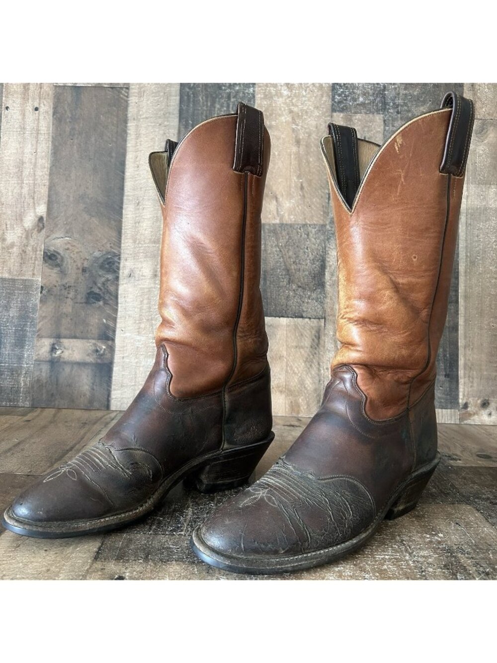 Olathe Vintage 230634 Western Brown Cowboy Boots Mens 10 D